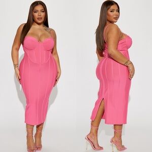 victoria bandage midi dress [pink].